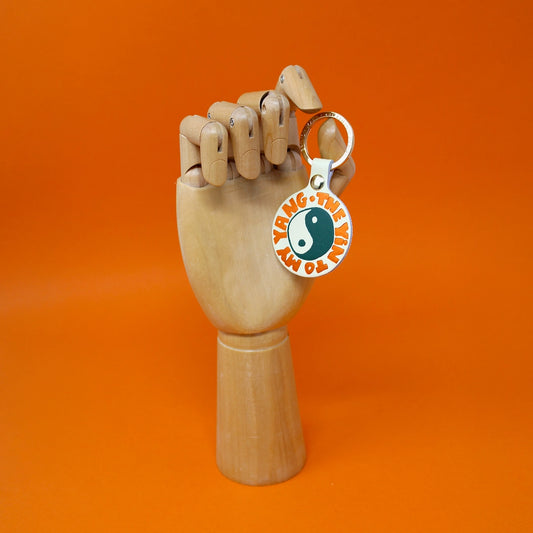 Heliotique Leather Yin & Yang Keyring