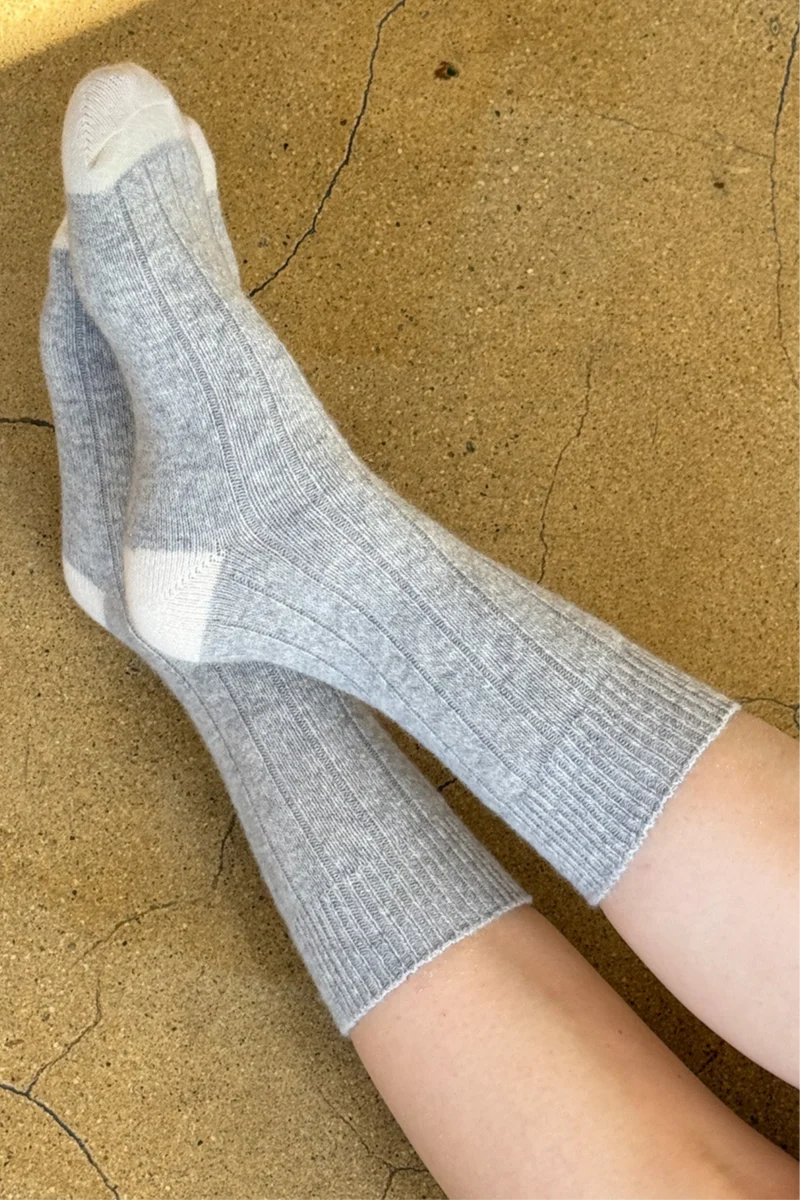 Heliotique Classic Cashmere Socks - Grey Melange