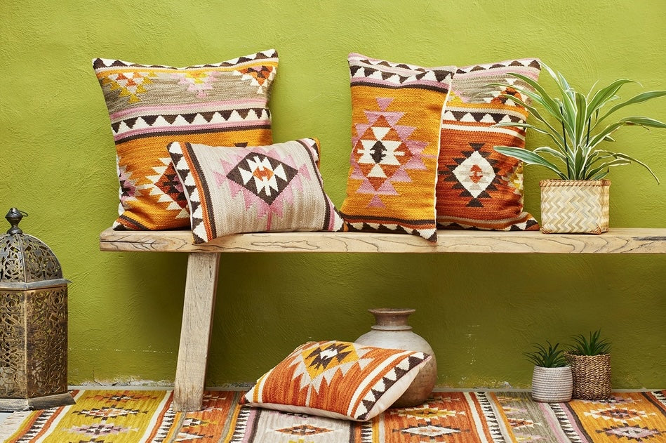 Heliotique | Namaste Kunduz Hand Loom Kilim Cushion