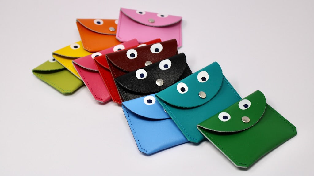 Heliotique Googly Eye Mini Money Coin Purse - Blue