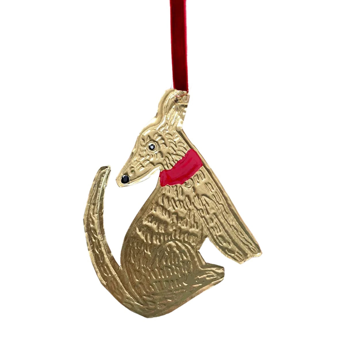 Heliotique | Megan Fatharly Embossed Tin Dog Hanging Ornament