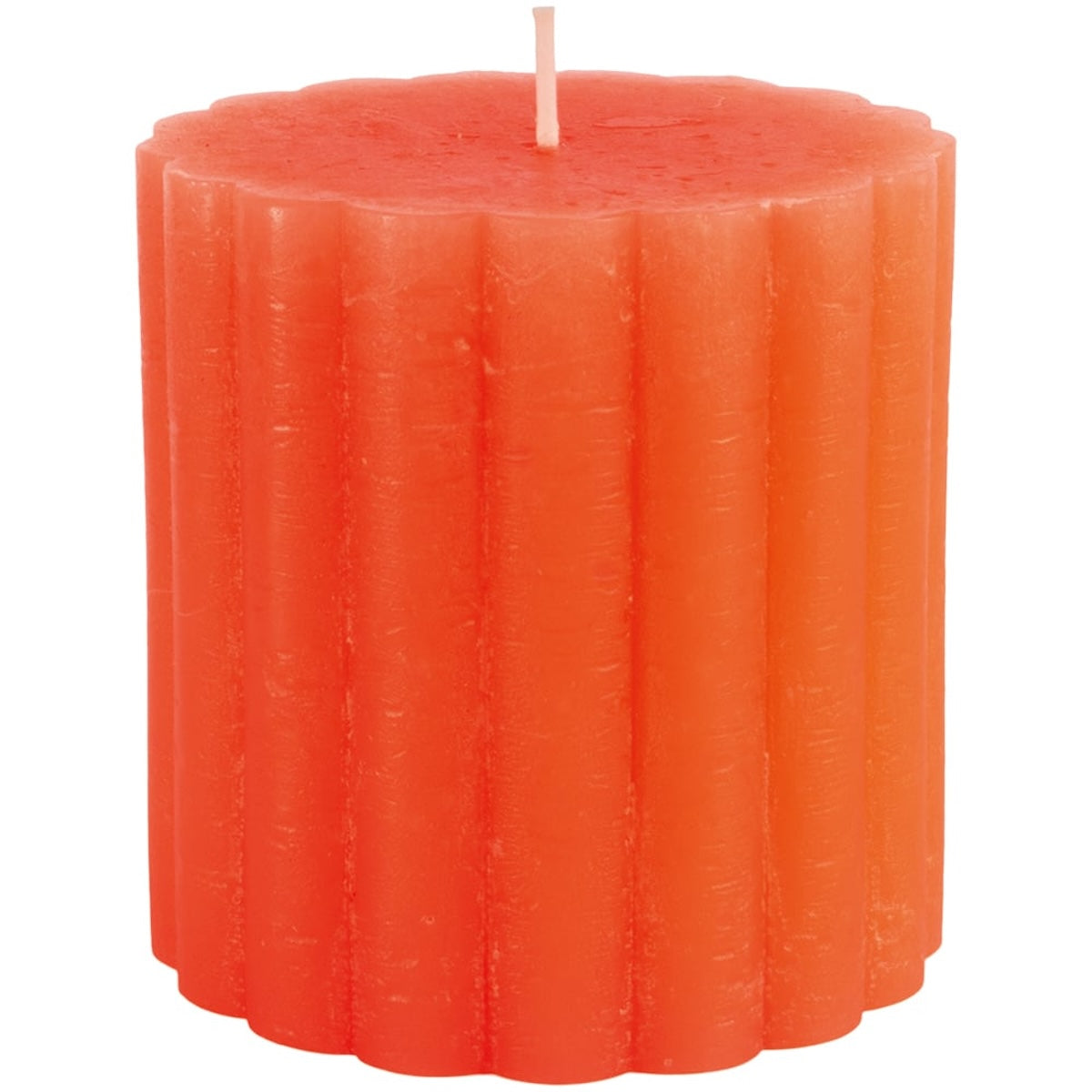 Heliotique | Grand Illusions Rustic Scalloped Pillar Candle - Coral
