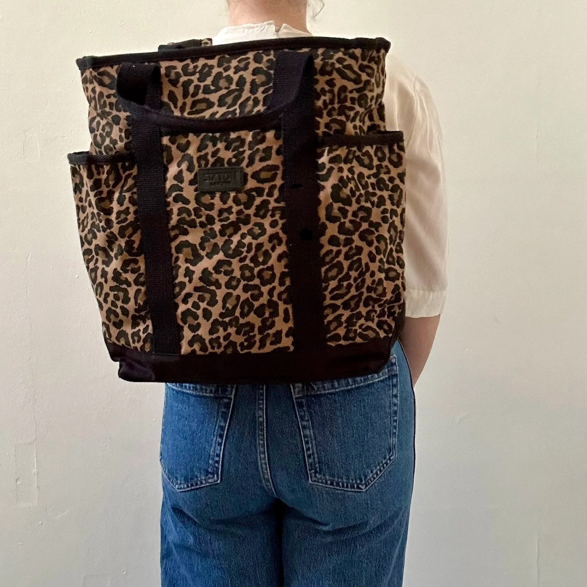 Heliotique | Sixton Leopard Print Backpack - Dark Brown & Black