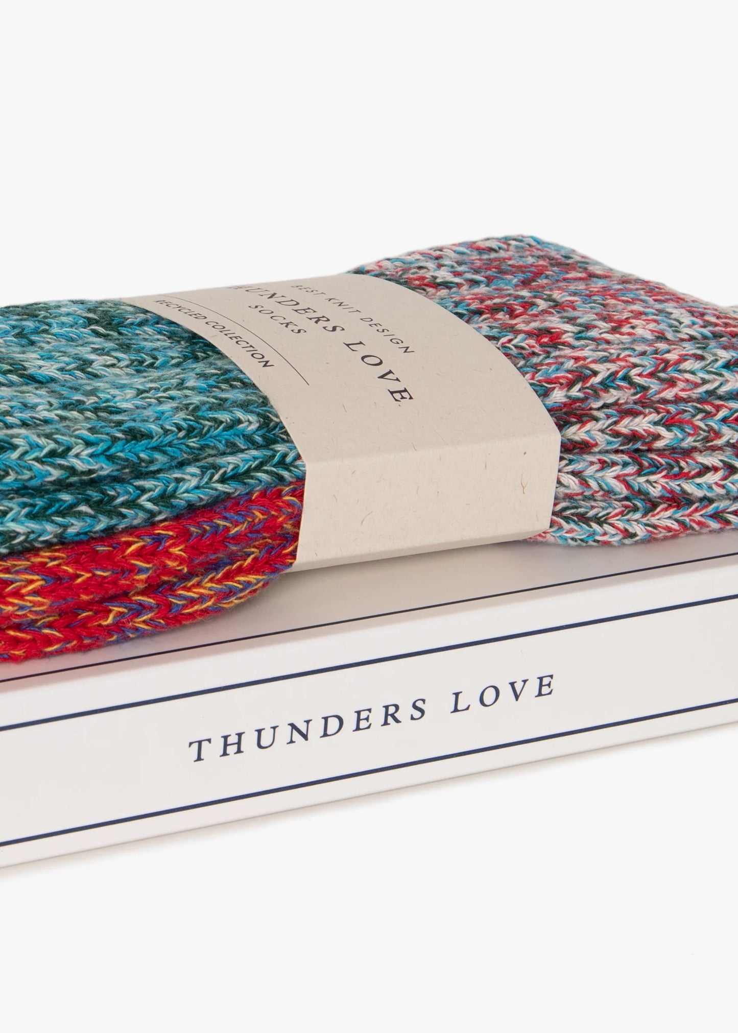 Heliotique | Thunders Love Mens Charlie Socks - Light Blue & Red