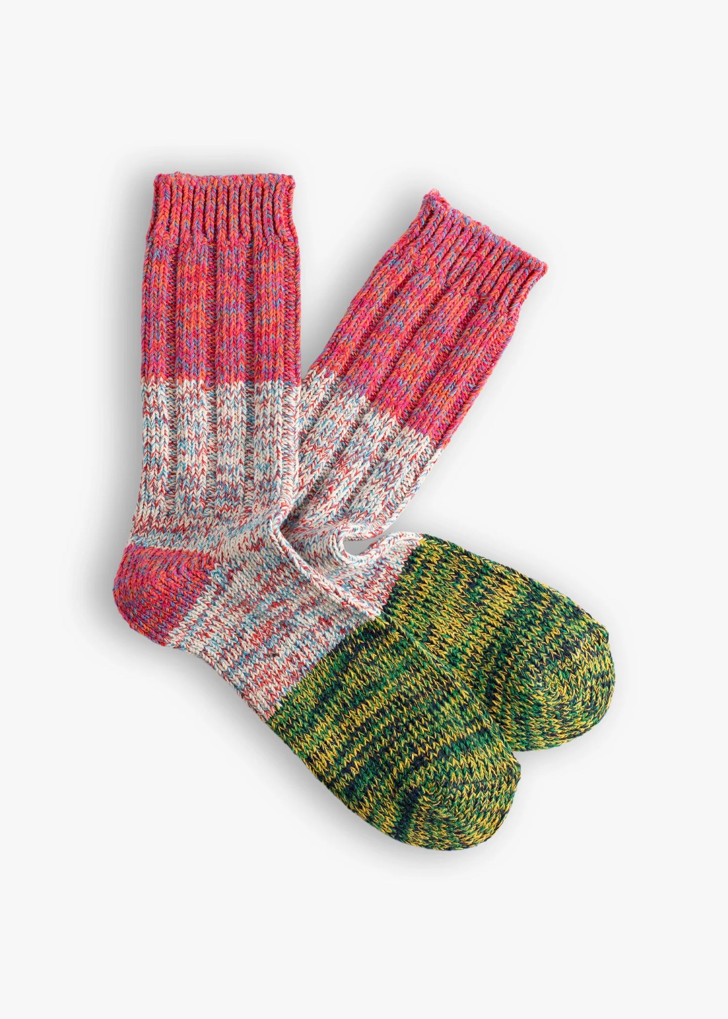 Heliotique | Thunders Love Mens Charlie Socks - Green & Pink