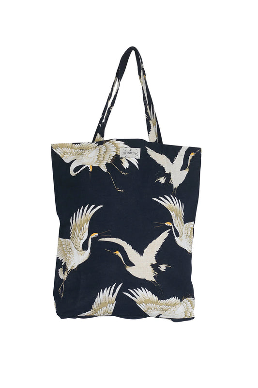 Heliotique Stork Canvas Bag - Black