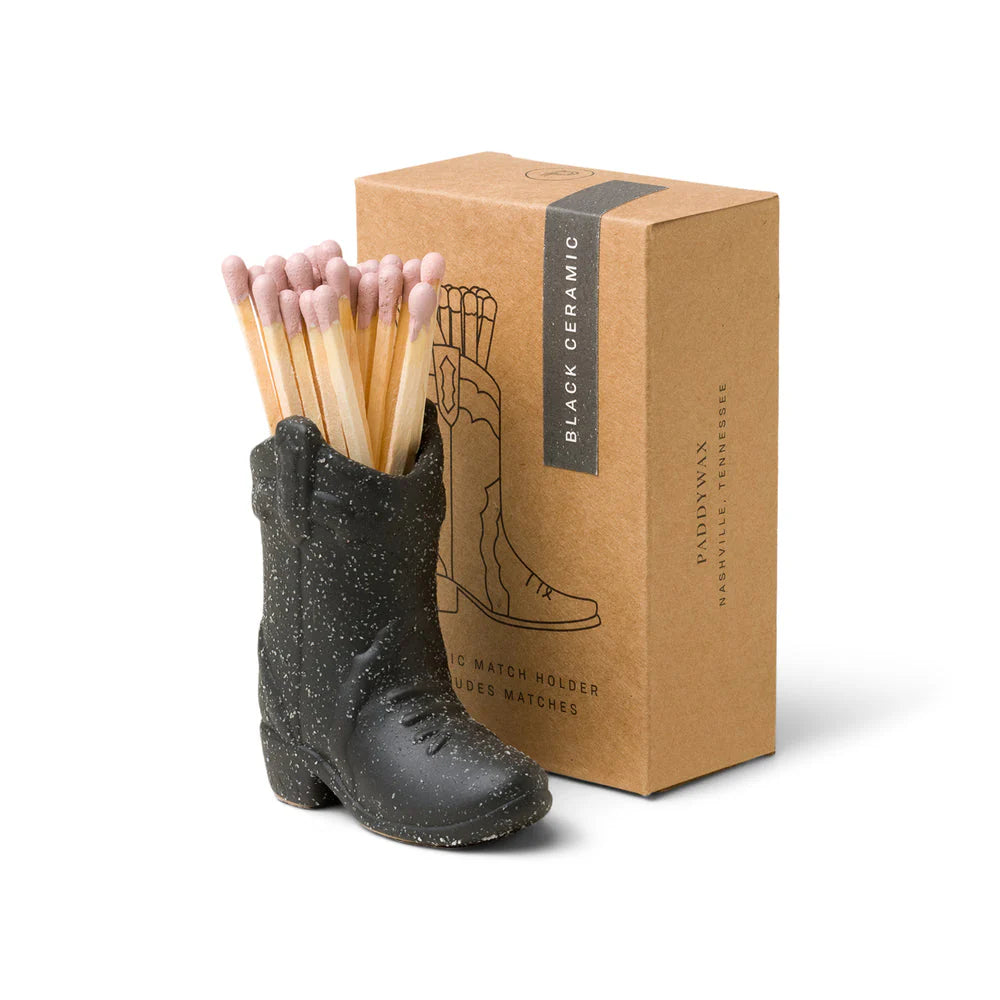 Heliotique Cowboy Boot Match Holder - Black