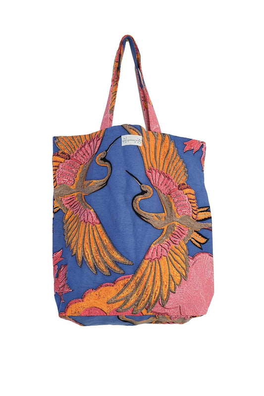 Heliotique Crane Canvas Bag - Cobalt