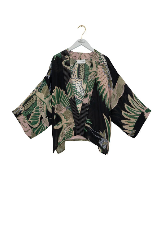 Heliotique Crane Emerald Kimono