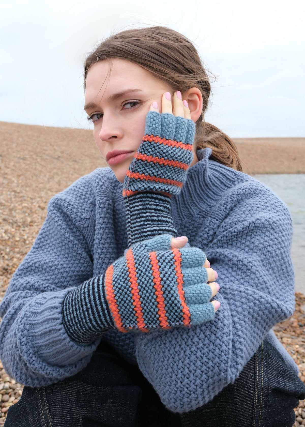 Heliotique | Quinton & Chadwick Tuck Stitch Fingerless Gloves