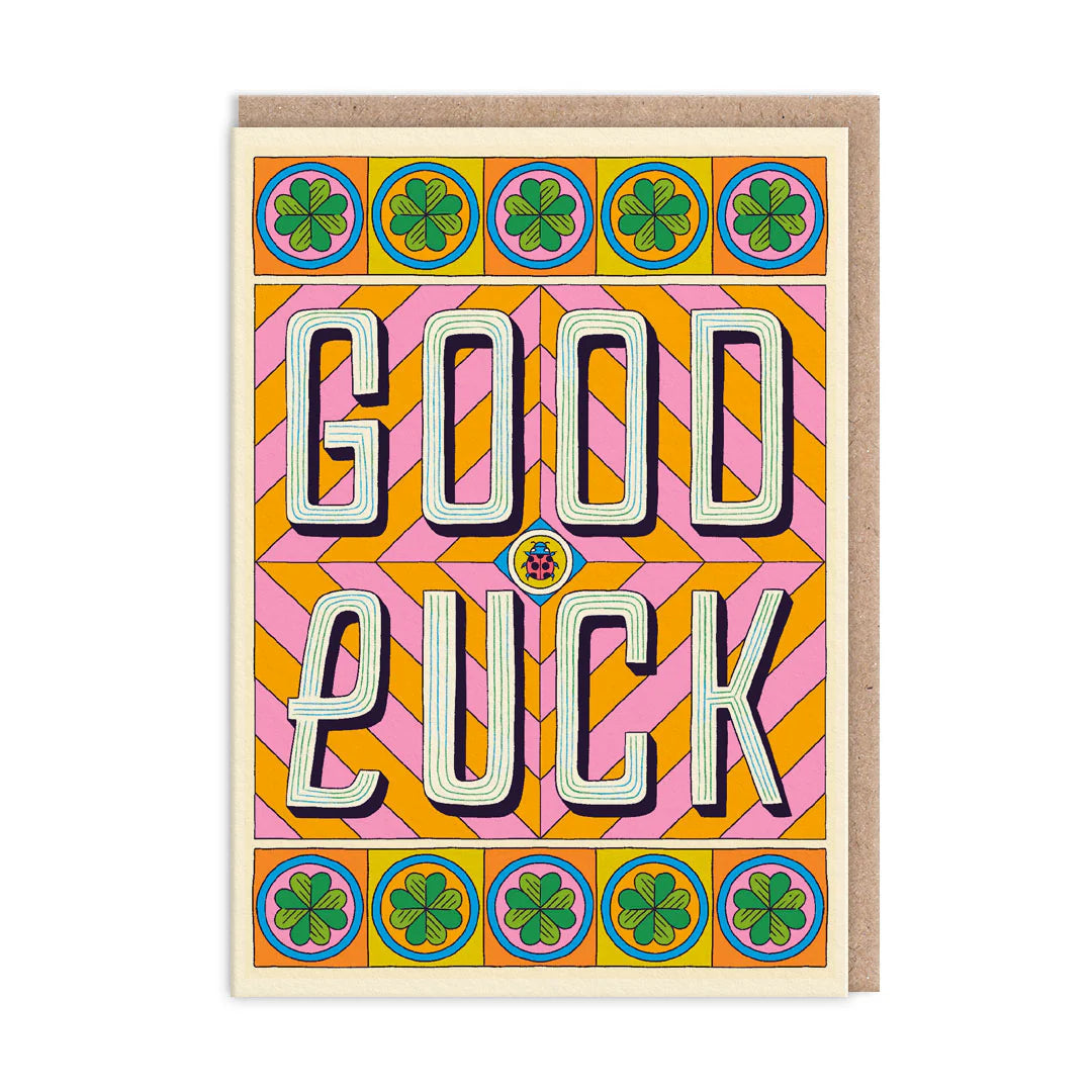 Heliotique | Ohh Deer Good Luck Typographic Card