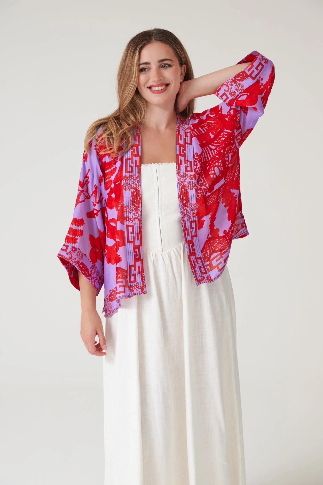 Heliotique Giant Willow Violet Kimono