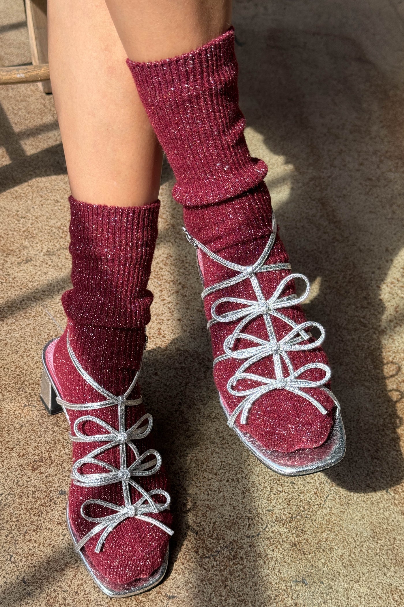 Heliotique | Le Bon Shoppe Winter Sparkle Socks - Wine