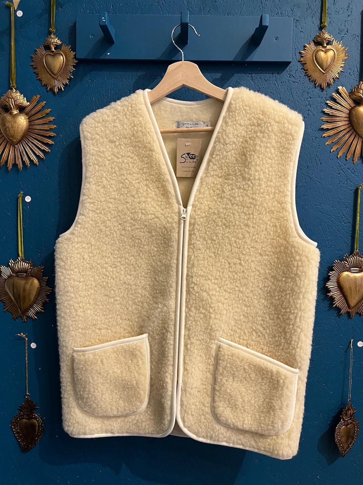 Heliotique 100% Wool Gilet - Natural