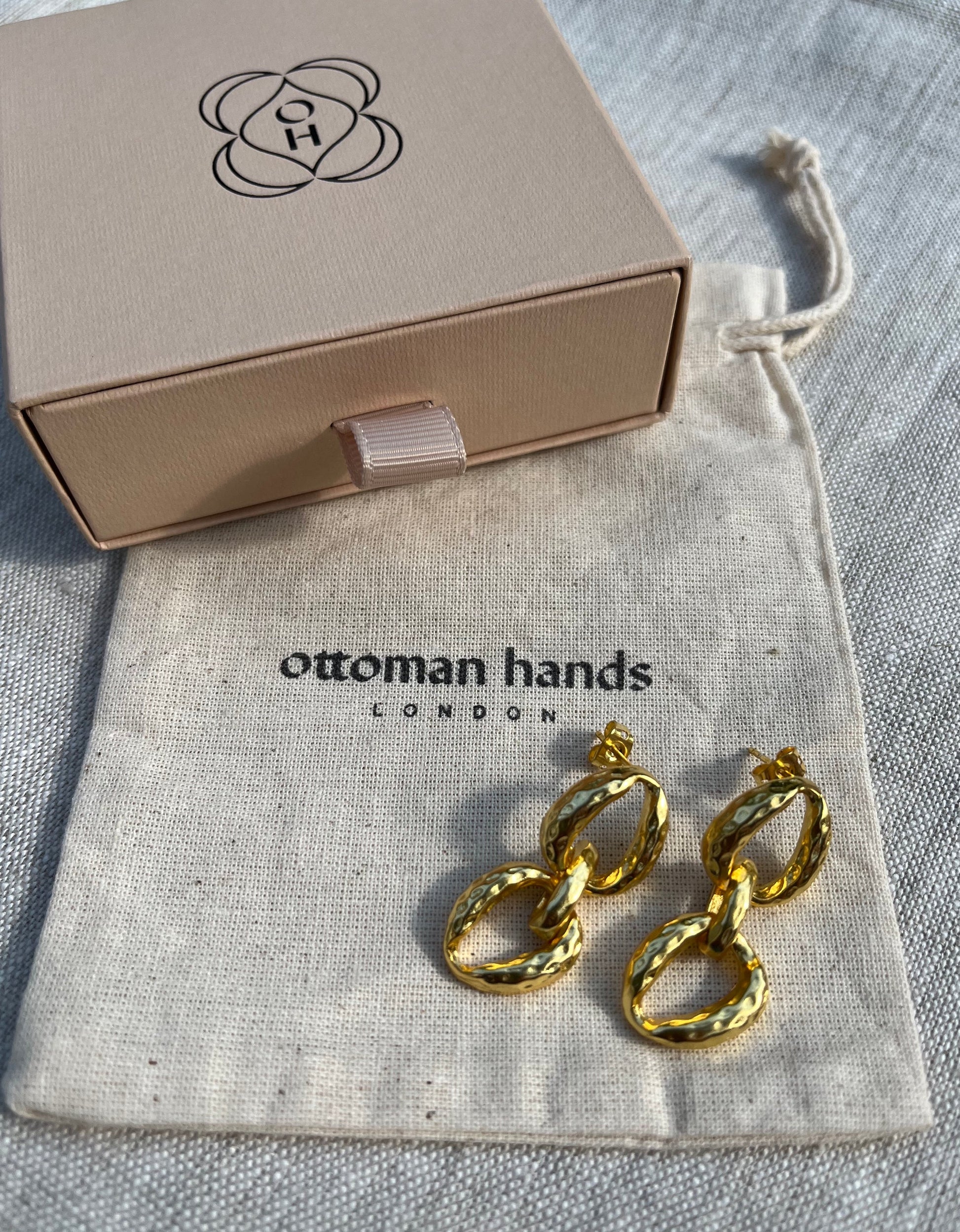 Heliotique Isla Chain Drop Stud Earrings
