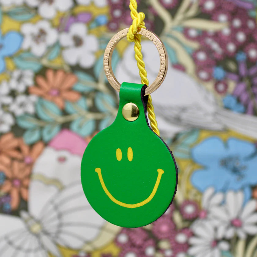 Heliotique | Ark 'Feeling Lush' Smilie Leather Happy Face Keyring