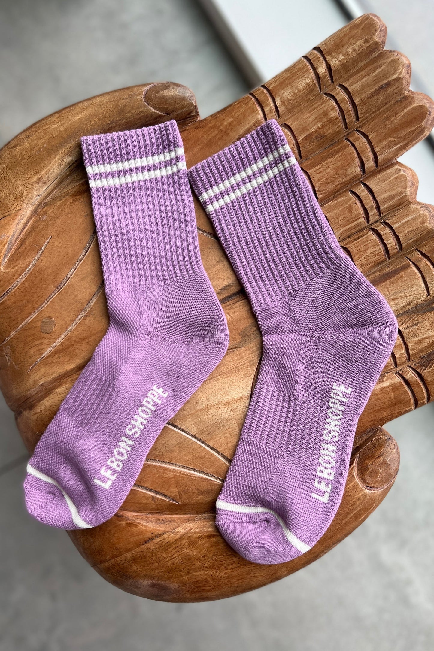 Heliotique Boyfriend Socks - Grape Purple