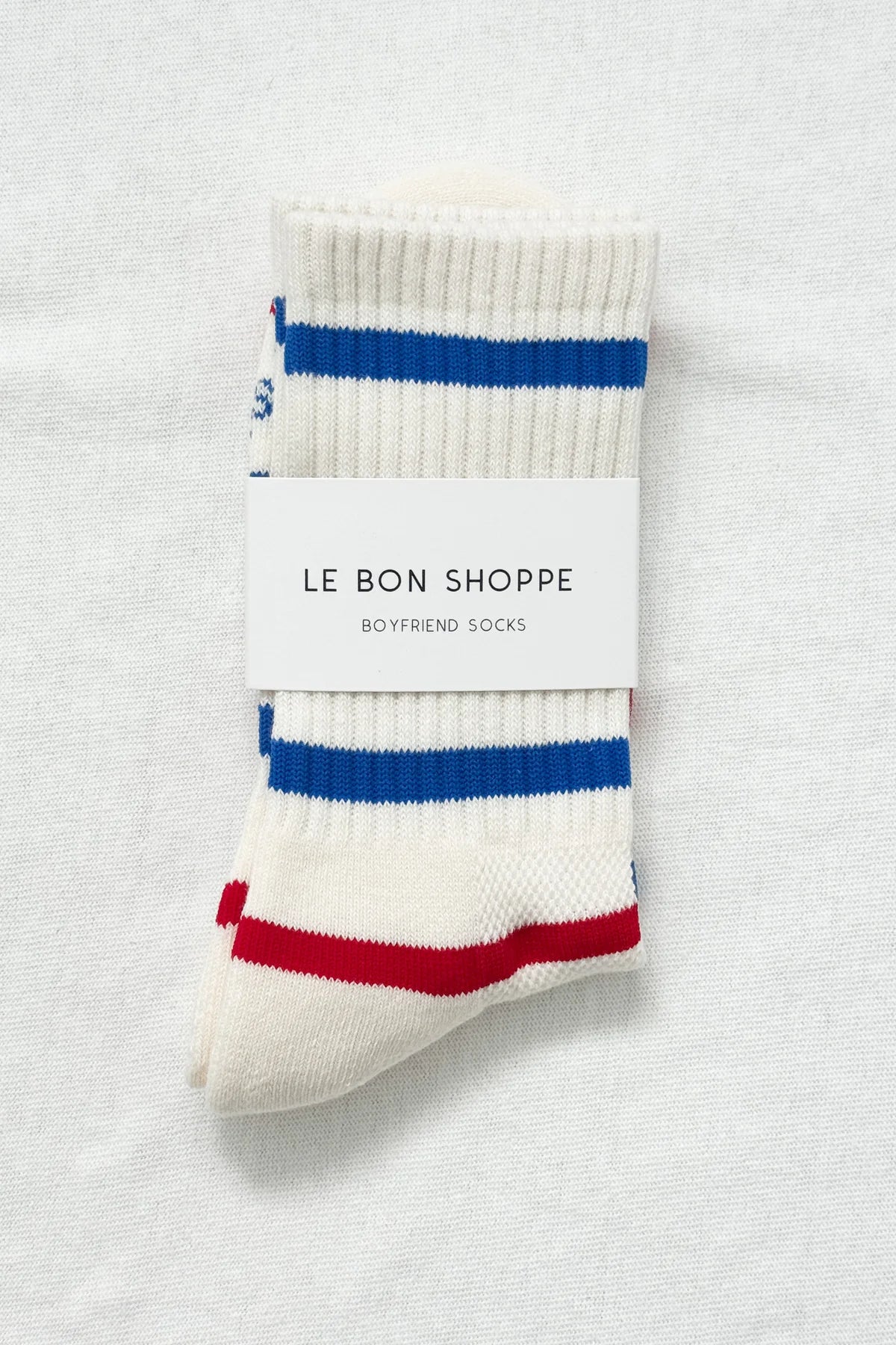 Heliotique | Le Bon Shoppe Striped Boyfriend Socks - Red / Blue Stripe