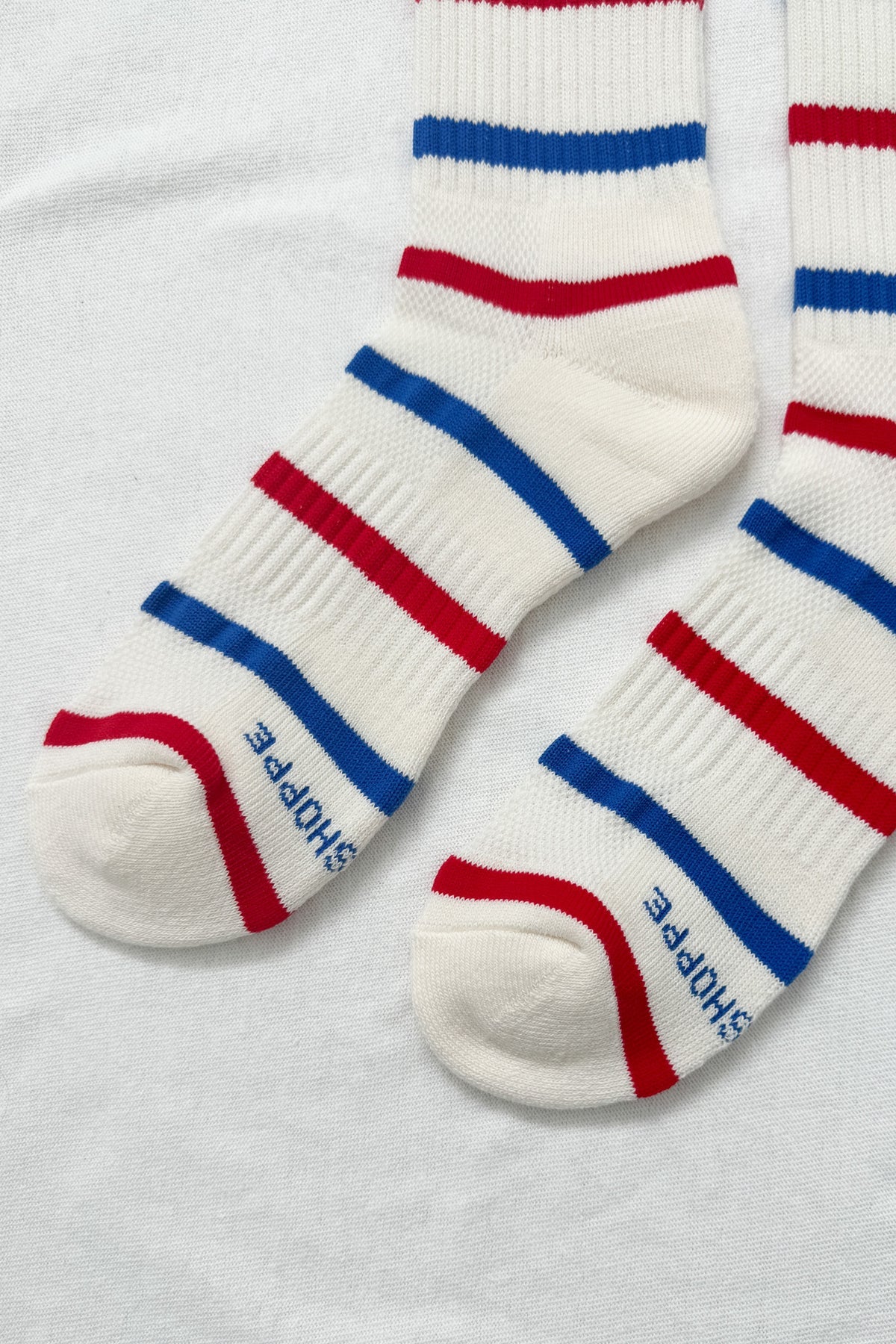 Heliotique | Le Bon Shoppe Striped Boyfriend Socks - Red / Blue Stripe