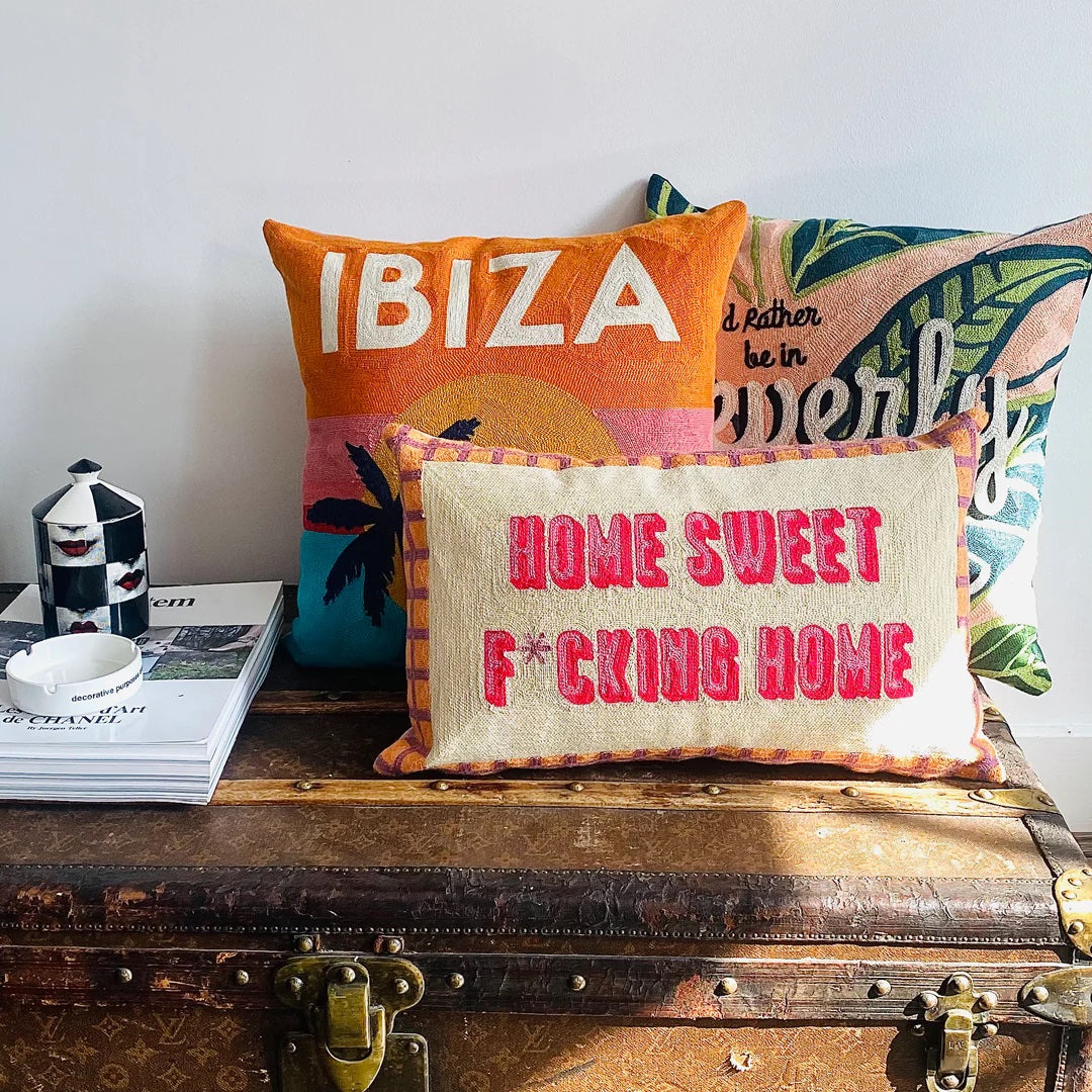 Heliotique | The Pillow Drop Home Sweet F*cking Home Cushion