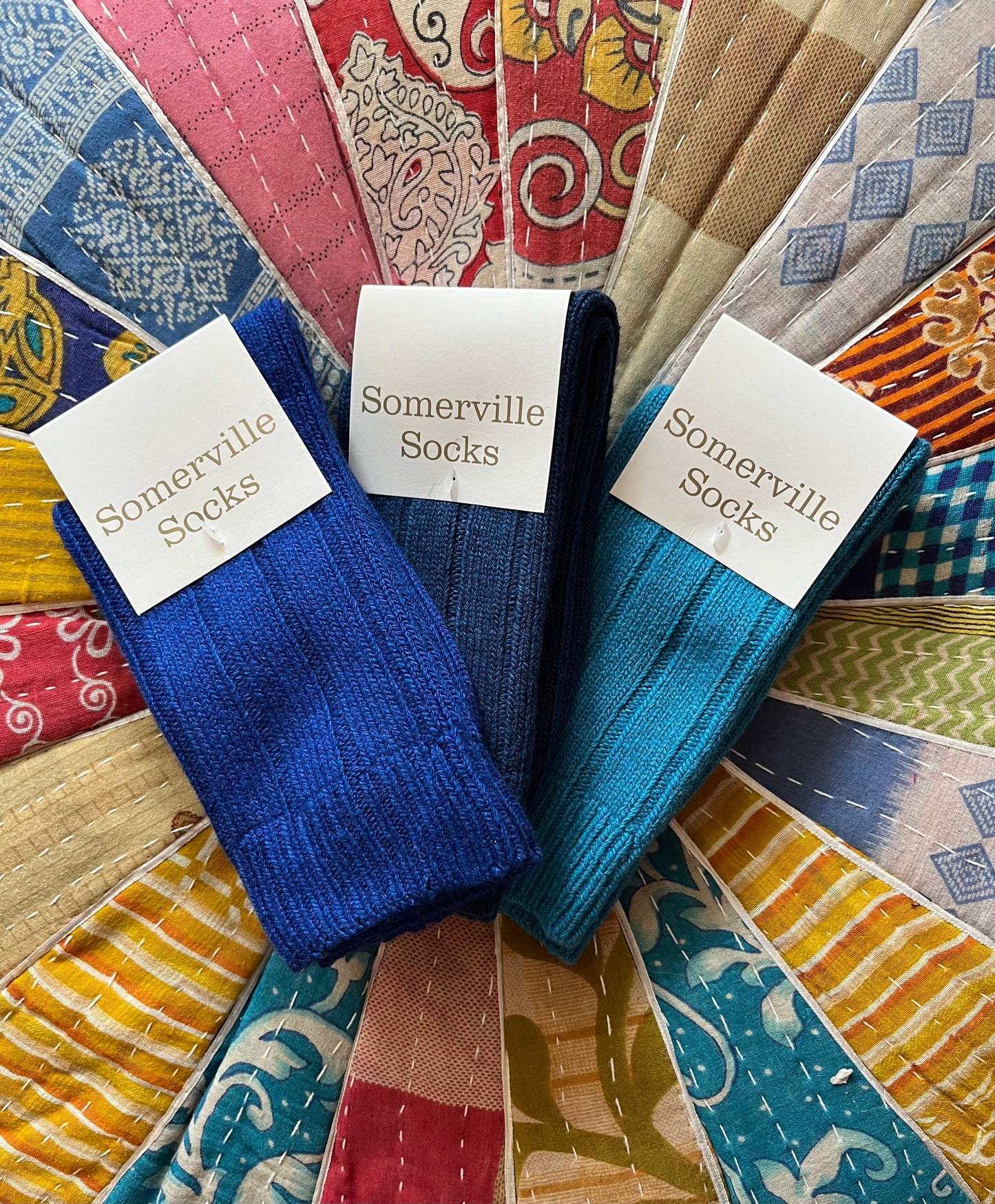 Heliotique | Somerville Recycled Wool / Cashmere Socks - Cobalt Blue