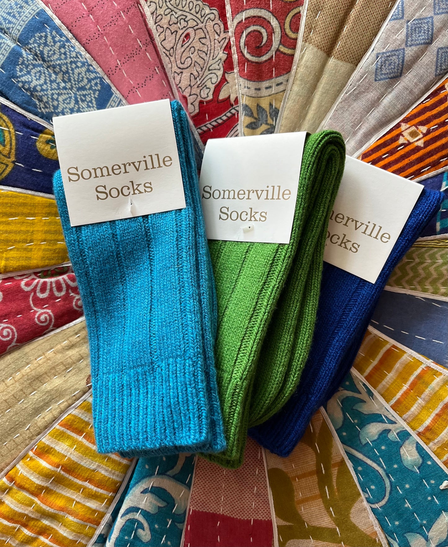 Heliotique | Somerville Recycled Wool / Cashmere Socks - Sky Blue