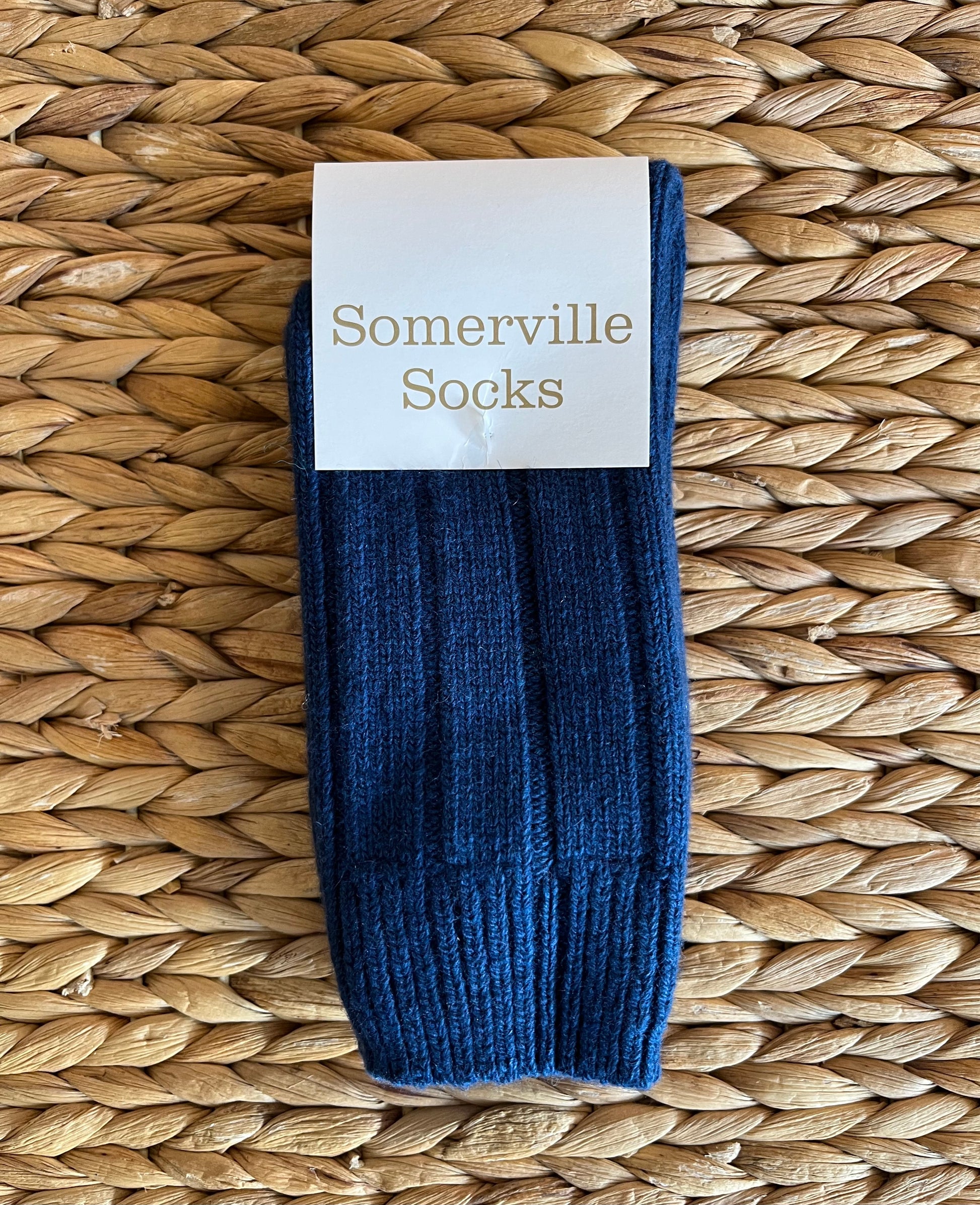 Heliotique | Somerville Recycled Wool / Cashmere Blend Socks - Navy