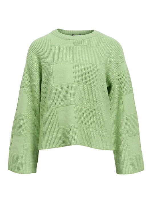 Heliotique Fluted Sleeve Jumper - Light Green