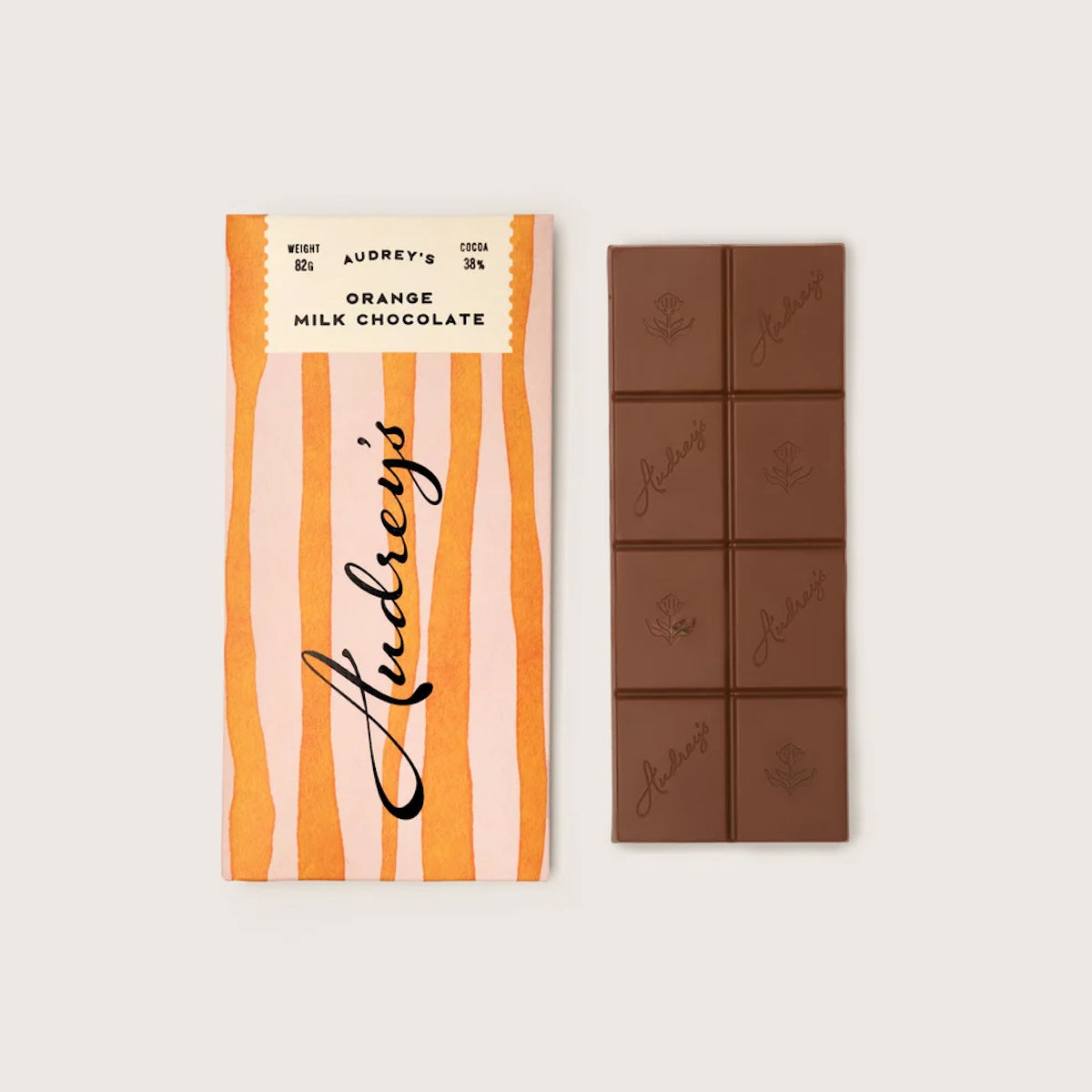 Heliotique | Audrey's Milk 38% Orange Chocolate Bar