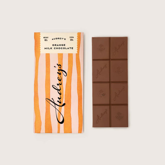 Heliotique | Audrey's Milk 38% Orange Chocolate Bar