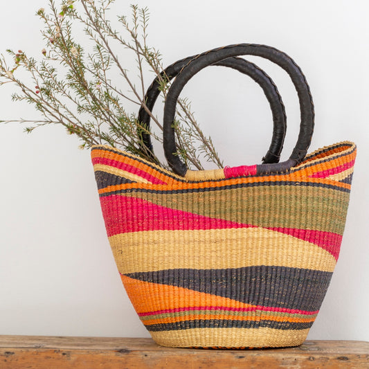 Heliotique | Grand Illusions Handwoven Shopping Basket - Tutti