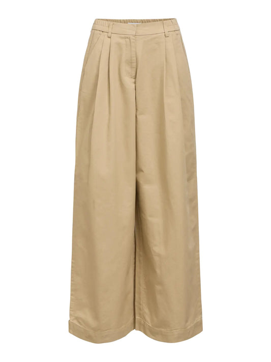 Heliotique Wide Leg Pleated Tousers - Sand