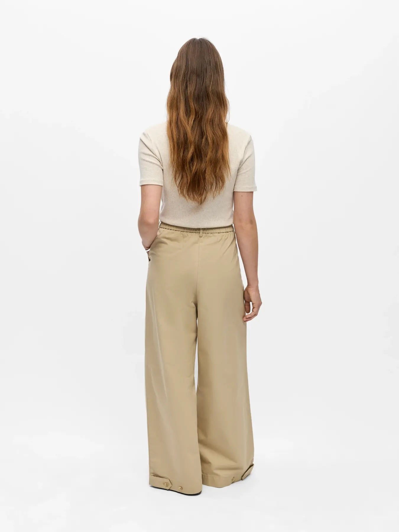 Heliotique Wide Leg Pleated Tousers - Sand