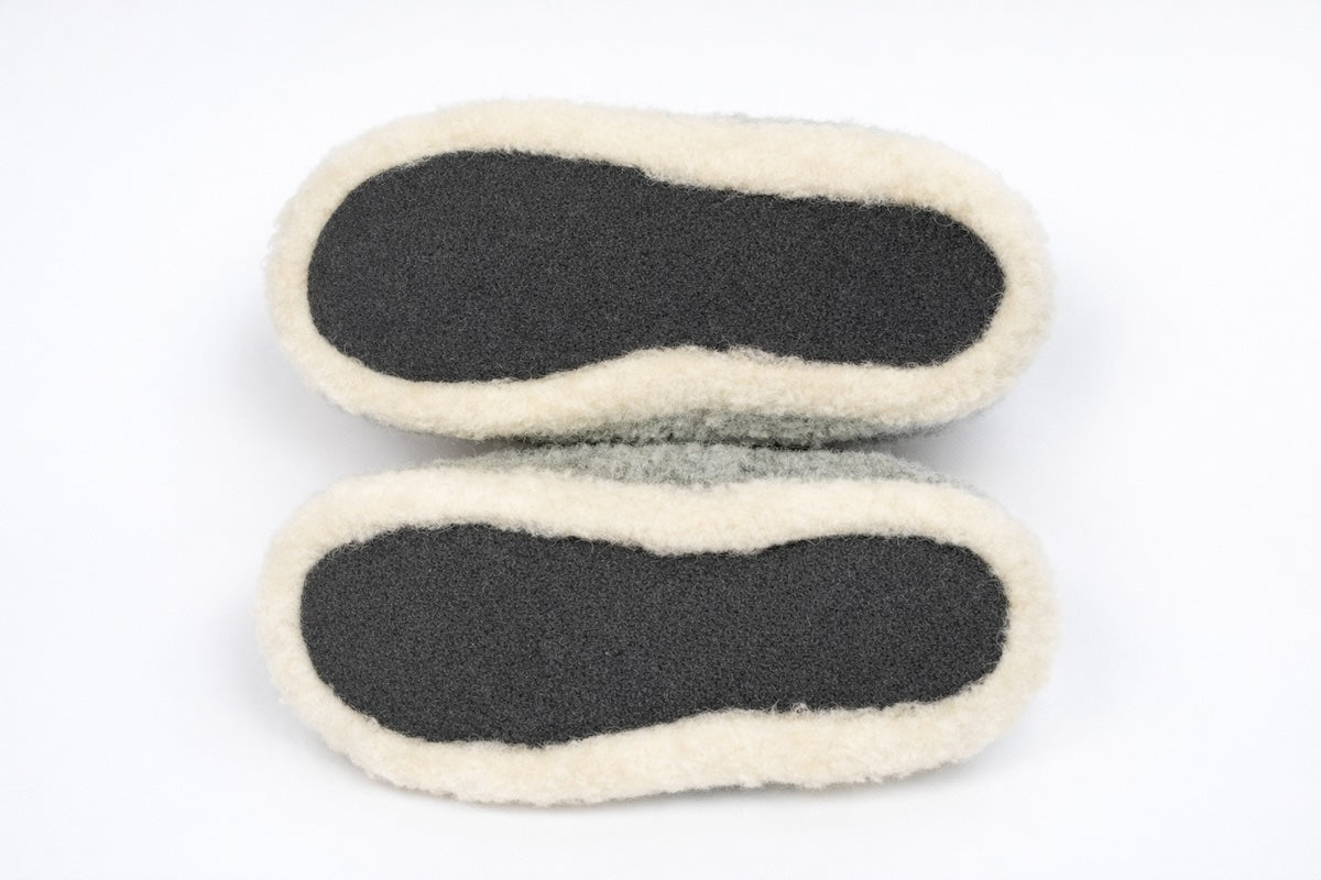 100% Siberian Wool Slippers - Dark Red