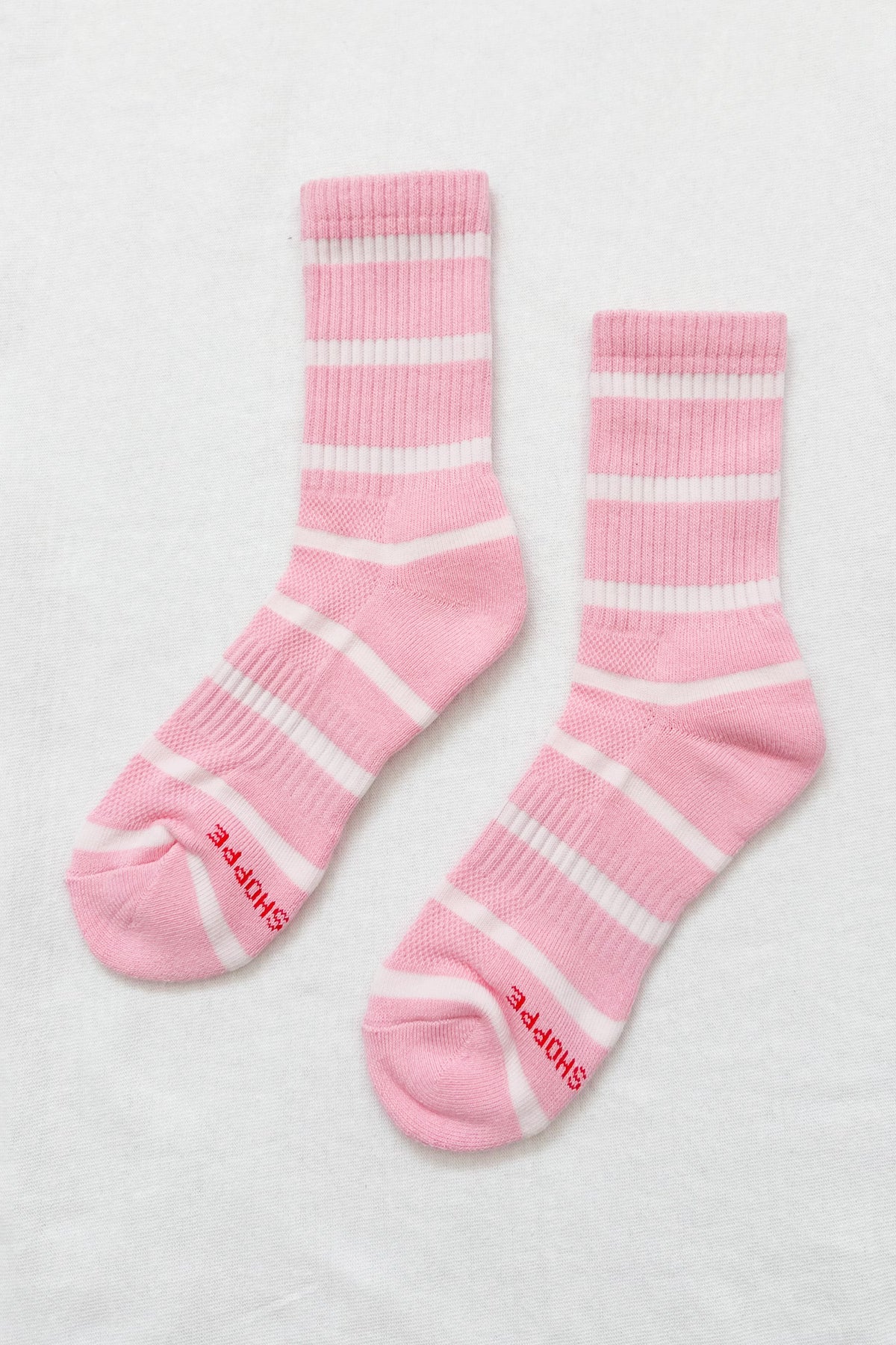 Heliotique | Le Bon Shoppe Striped Boyfriend Socks - Pink / White