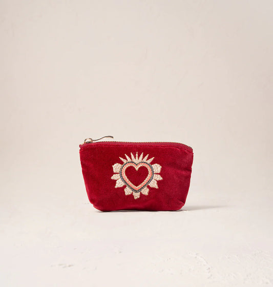 Heliotique | Elizabeth Scarlett Enchanted Heart Coin Purse - Rouge