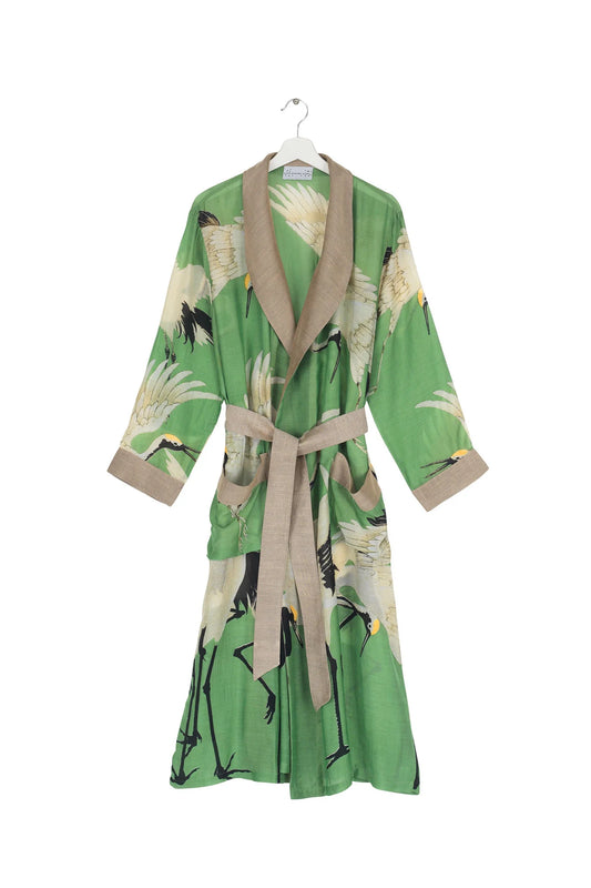 Heliotique Stork Gown - Pea Green