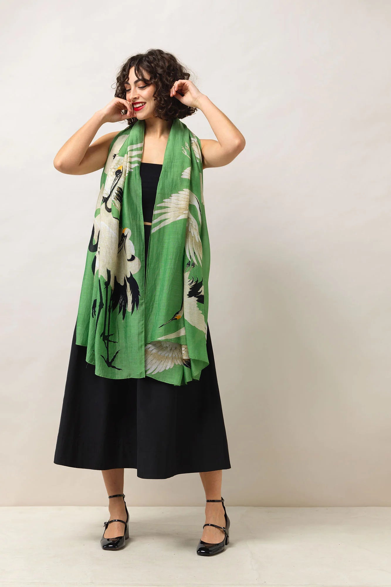 Heliotique Stork Scarf - Pea Green