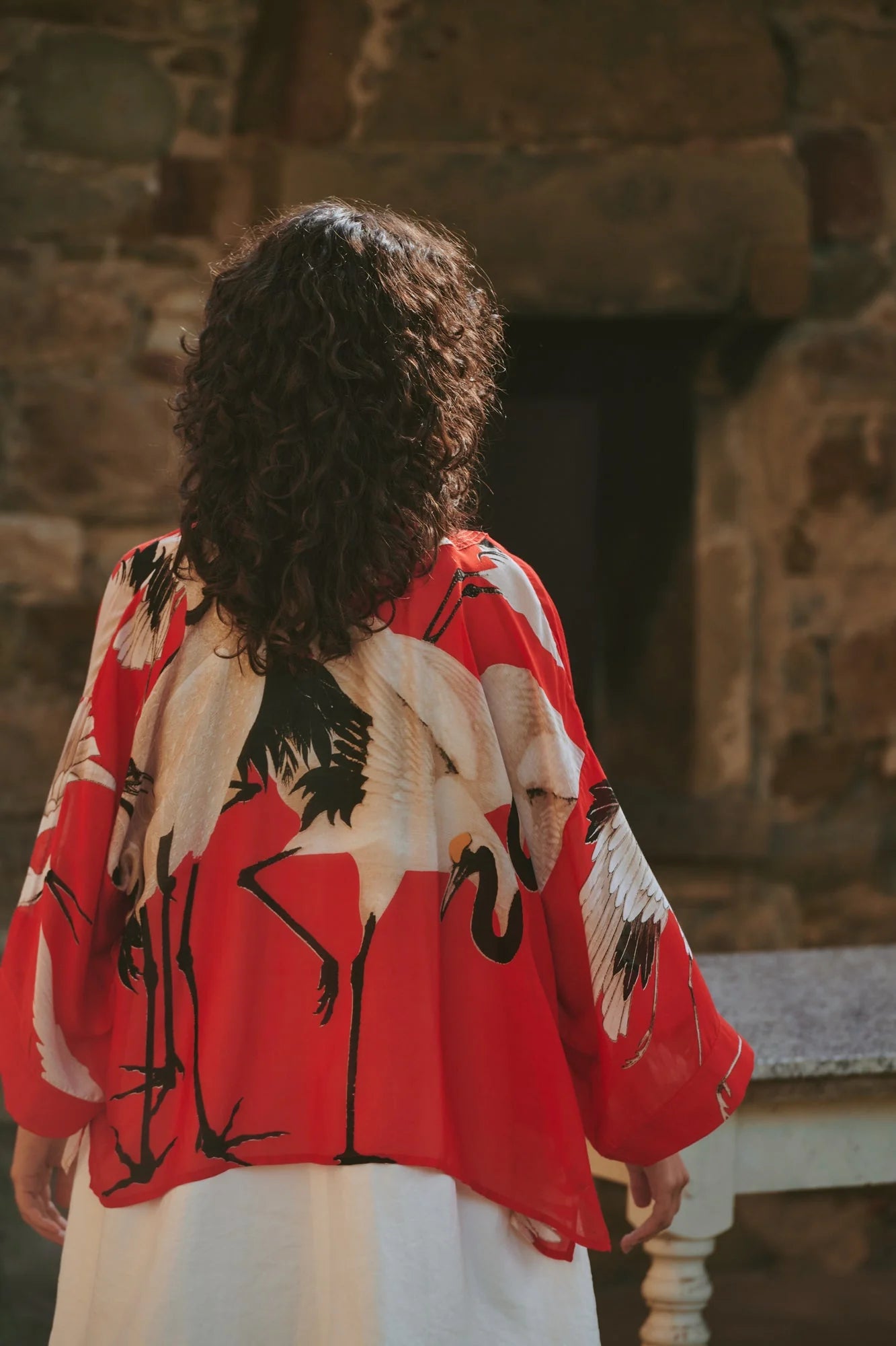 Stork Kimono - Scarlet