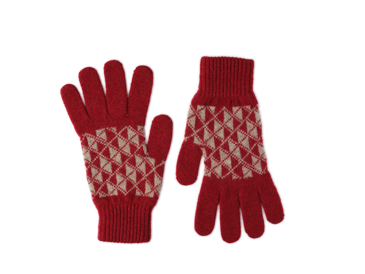 Heliotique | Quinton & Chadwick Men's Geometric Lambswool Gloves