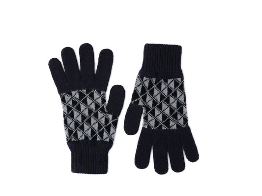 Heliotique | Quinton & Chadwick Men's Geometric Lambswool Gloves