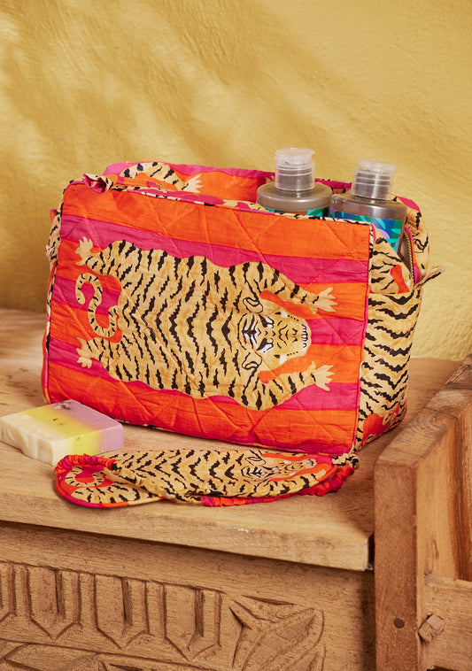 Heliotique | Namaste Tiger Stripe Wash Bag