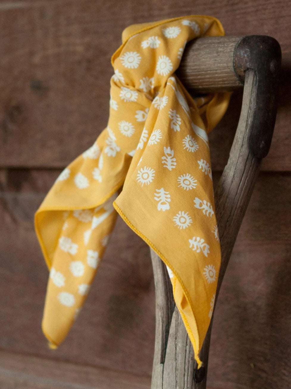 Heliotique Floral Cotton Bandana - Golden Yellow