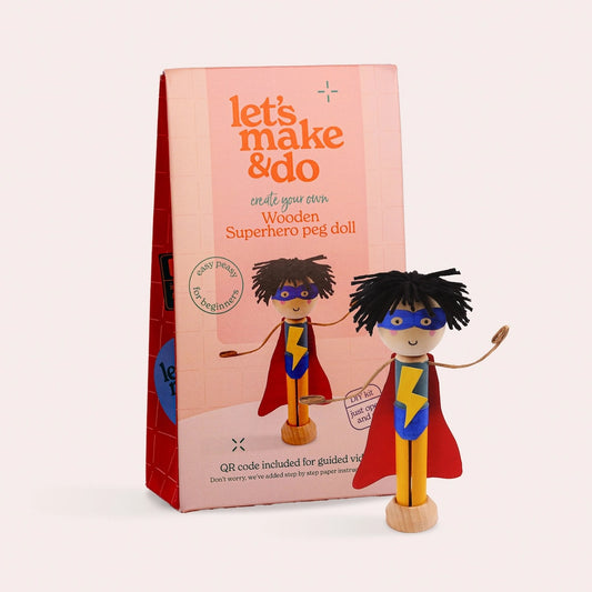 Heliotique | Let's Make & Do Create Your Own Superhero Wooden Peg Kit