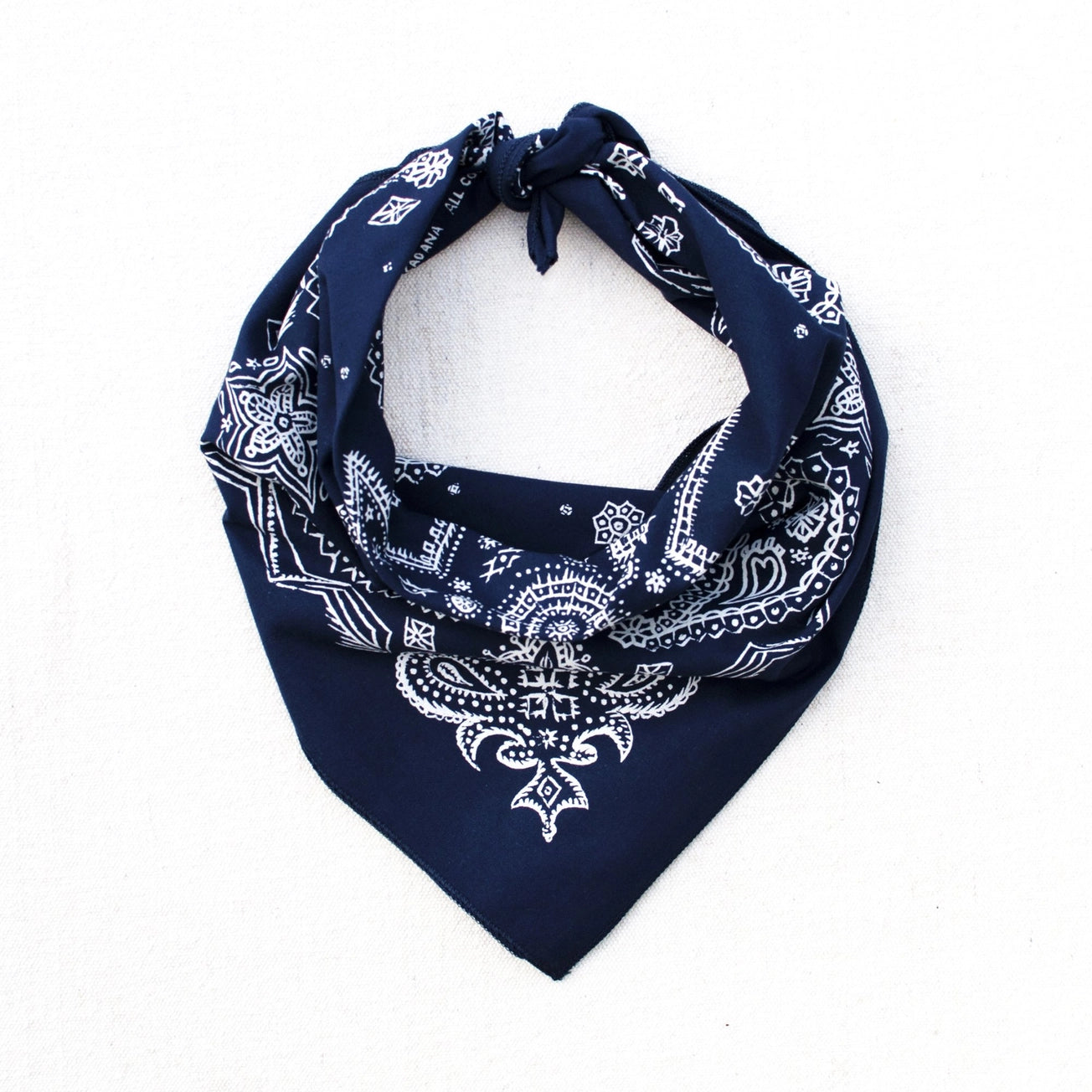 Heliotique Sketchy Paisley Cotton Bandana - Navy Blue