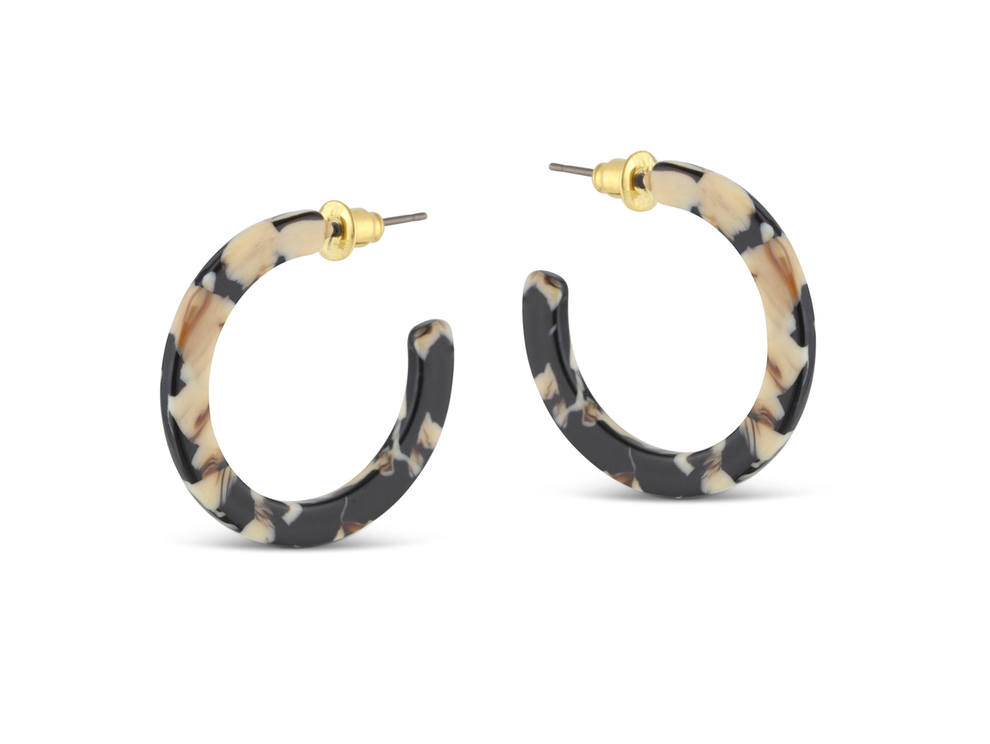 Heliotique | Big Metal London Emily Thin Hoop Resin Earrings