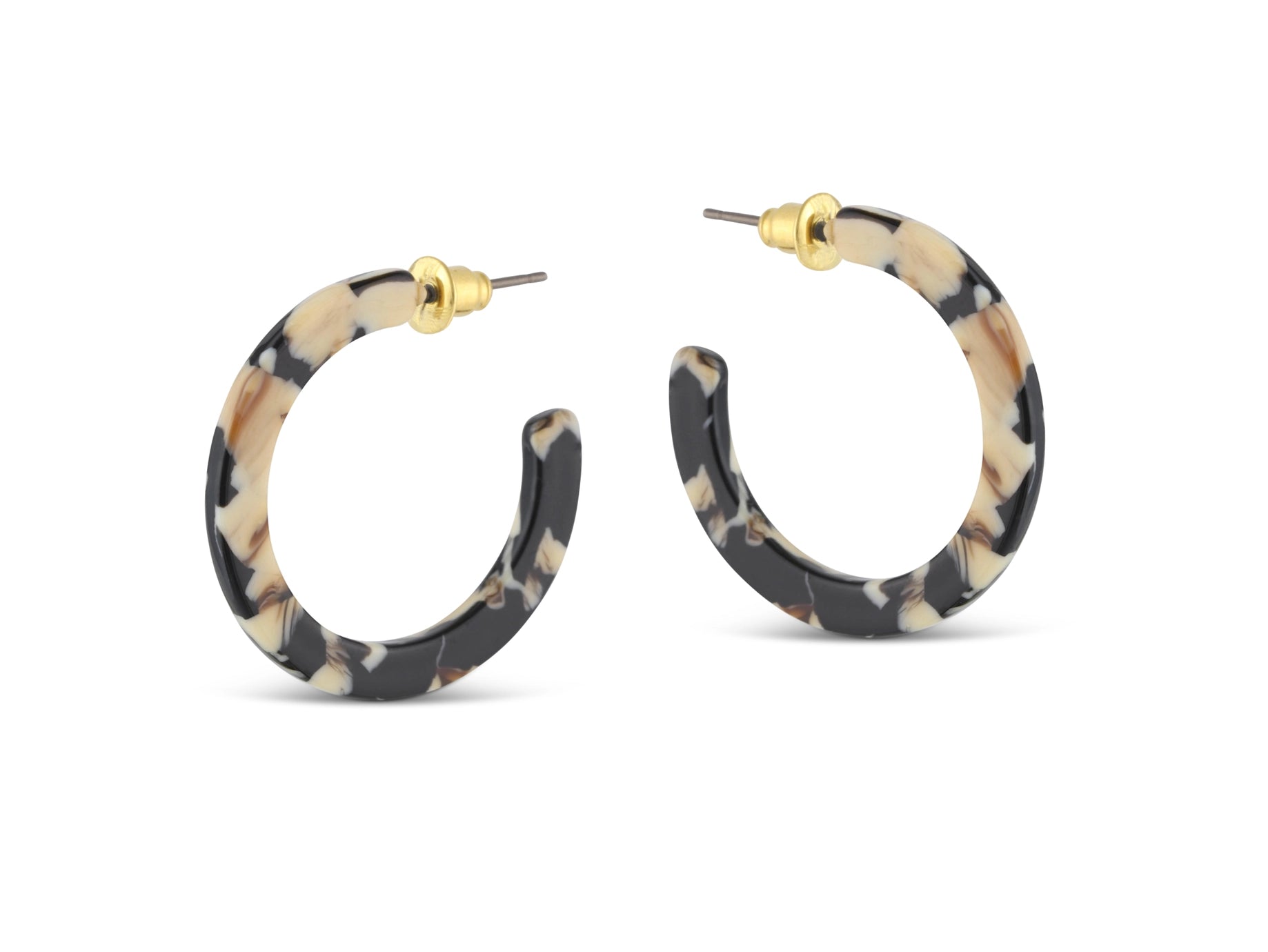 Heliotique | Big Metal London Emily Thin Hoop Resin Earrings
