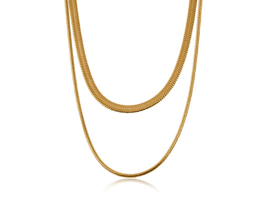 Heliotique | Big Metal London Mimi Two-Chain Snake Necklace