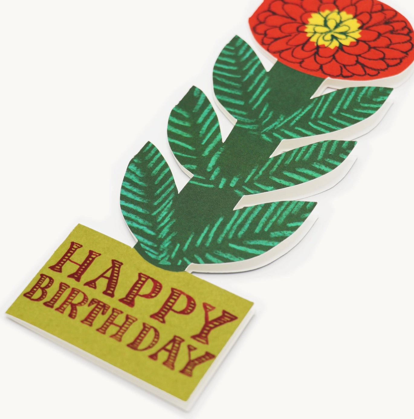 Heliotique Red Flower Birthday Card