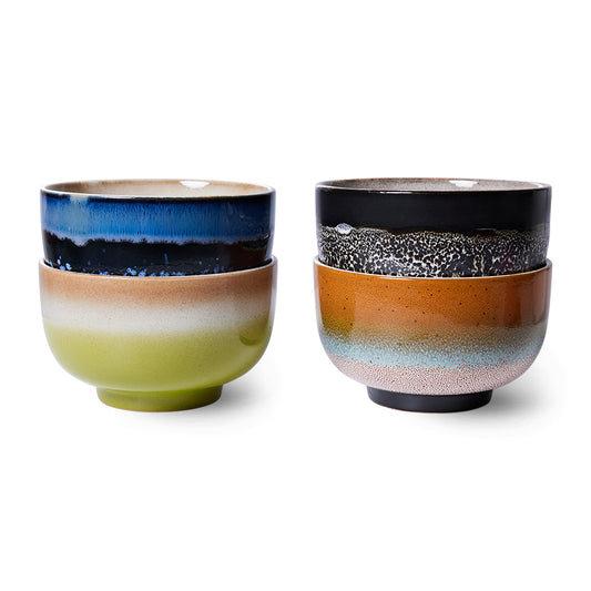 Heliotique | HK Living 70's Ceramic Noodle Bowls - Set of 4